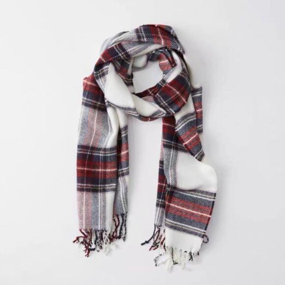 Abercrombie & Fitch Plaid Oversized Blanket Scarf NEW Super Cozy Holiday - Picture 1 of 4